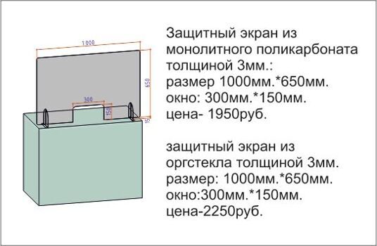 экран на кассу 1 метр